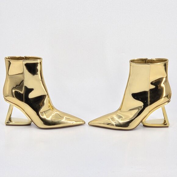 Gianni Bini Harrison Ankle Boots Booties Womens Size 8 Metallic Gold Party Club - Picture 2 of 12